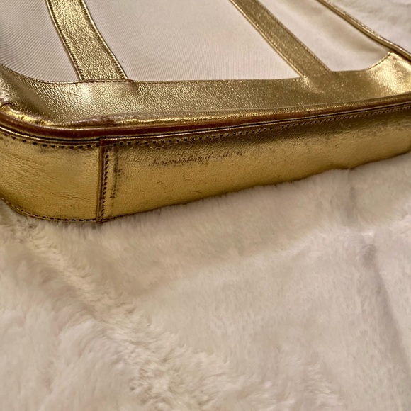 Vintage Celine White Canvas and Gold Leather Tote - Picture 8 of 11